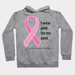 Breast cancer ribbon for aunt with black type Hoodie